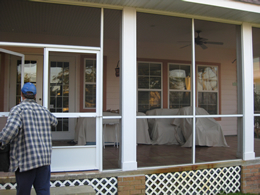 Before installation pool glass enclosure
