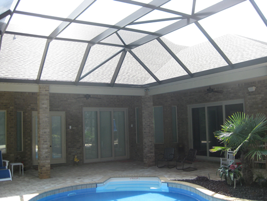 After installation pool screen enclosure After installation pool screen enclosure