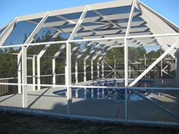 After installation pool screen enclosure After installation pool screen enclosure